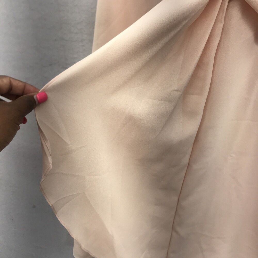 Vince Camuto Womens Dress 12 Pink Twist Front Midi A Line Ruffle Office Siren - Picture 5 of 16